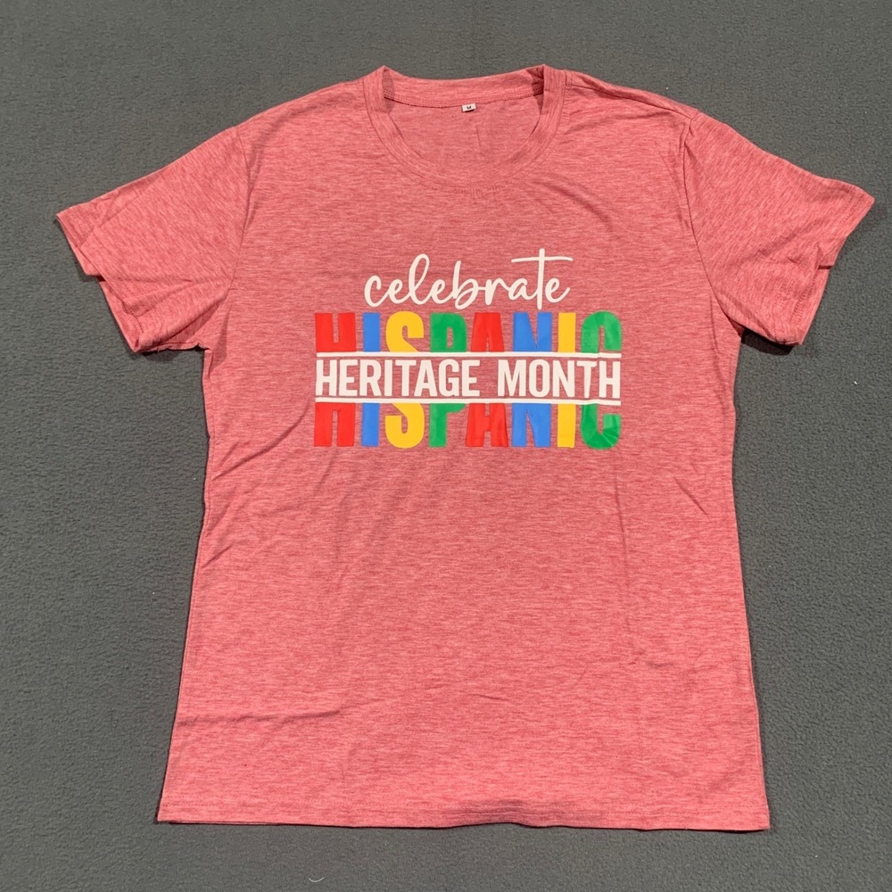 ELDPS Hispanic Heritage Month Graphic Tee Shirt Pink Womens Size M‎ ES034